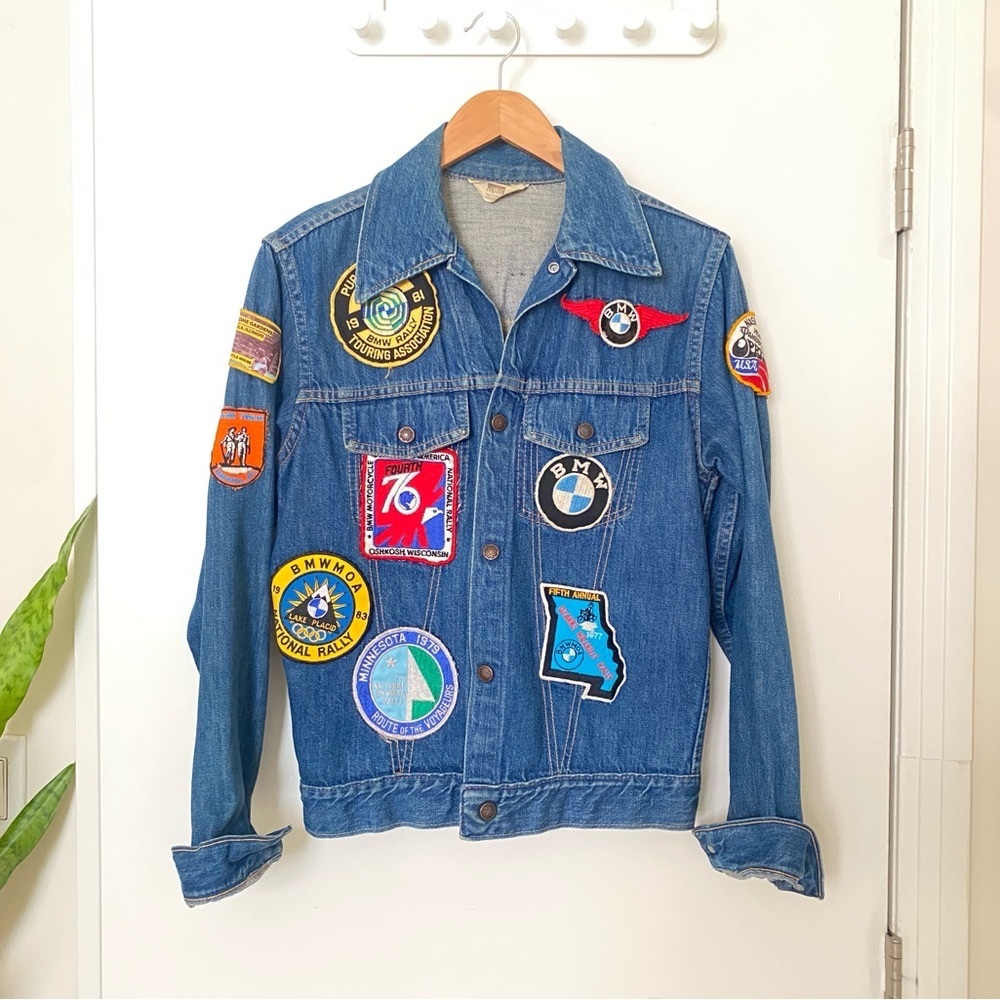 Vintage Denim Jacket with Patches